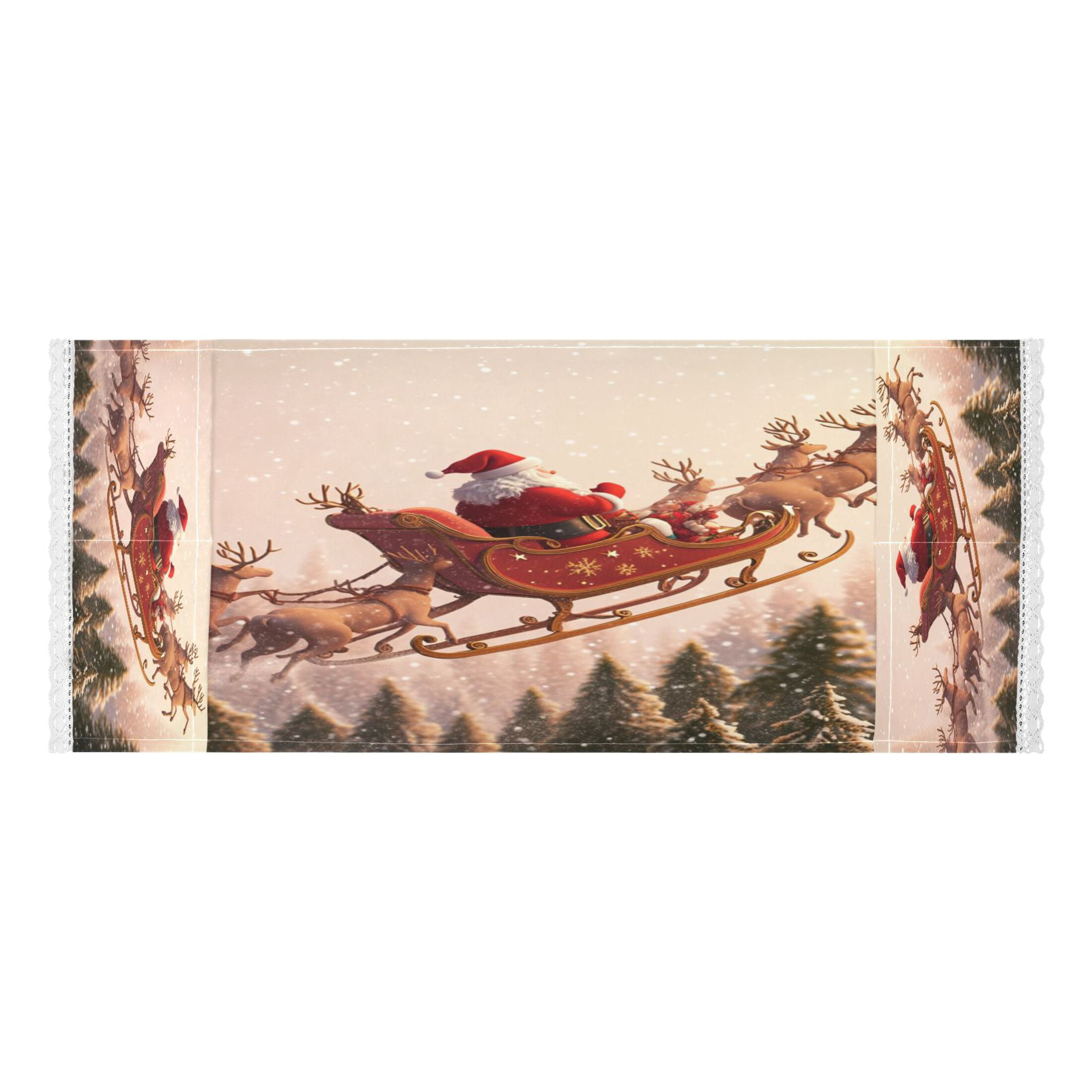 Santa Claus Giving Presents Washer and Dryer Covers Dust-Proof and Oil Resistant Fridge Cover with 4 Storage Pockets Washing Machine Top Cover for Laundry Kitchen Home 51.2 x 22 In