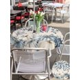 thumbnail image 4 of Outdoor Tablecloth with Umbrella Hole and Zipper, Vintage Fall Blue Round Table Cloth 60 Inch Waterproof Tablecloth, Thanksgiving Botanical Pumpkins Rustic Picnic Table Cover for Patio Camping, 4 of 7