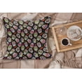 thumbnail image 2 of Sugar Skull Fluffy Throw Pillow Cushion Cover, Graveyard Mexico Design on Black Backdrop Print, Decorative Square Accent Pillow Case, 16" x 16", Multicolor, by Ambesonne, 2 of 5