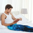 thumbnail image 5 of Honiee Ice Blue Fire Wolf for men - a sleek fusion of Straight Pajama Pants, versatile Lounge Pants, and cozy Sleepwear, all rolled into one-Small, 5 of 6