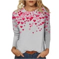 thumbnail image 2 of NuoCaiYun Women'S T-Shirt Valentine'S Day Print Casual Crew Neck Oversized Pullover Ladies Long Sleeve Tops, 2 of 6