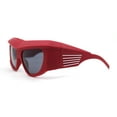 thumbnail image 3 of Mad Brow Line Super Thick Temple Angular Flat Top Plastic Sunglasses Red - Black, 3 of 4