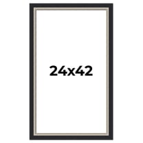 24x42 Frame Black Real Wood Picture Frame Width 2.25 Inches | Interior Frame Depth 0.5 Inches |