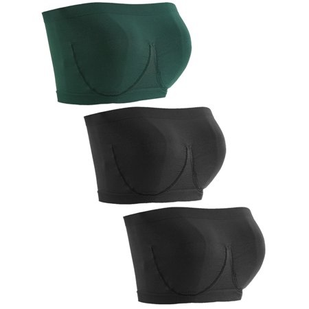 

dmqupv Glasses Case 3 Pieces Sports Bras For Women Plus Size Strapless Bra Bandeau Padded Top Stretchy Yoga Jags Tube Top Multicolour 3X-Large