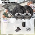 thumbnail image 2 of AutoShack Front Vented Drilled & Slotted E-Coated Brake Rotors Black Finish + Premium Ceramic Pads + Calipers 8-PC Brake Kit Replacement for 2015-2017 Lincoln MKT NightGuard 12.8" (325 mm), 2 of 4