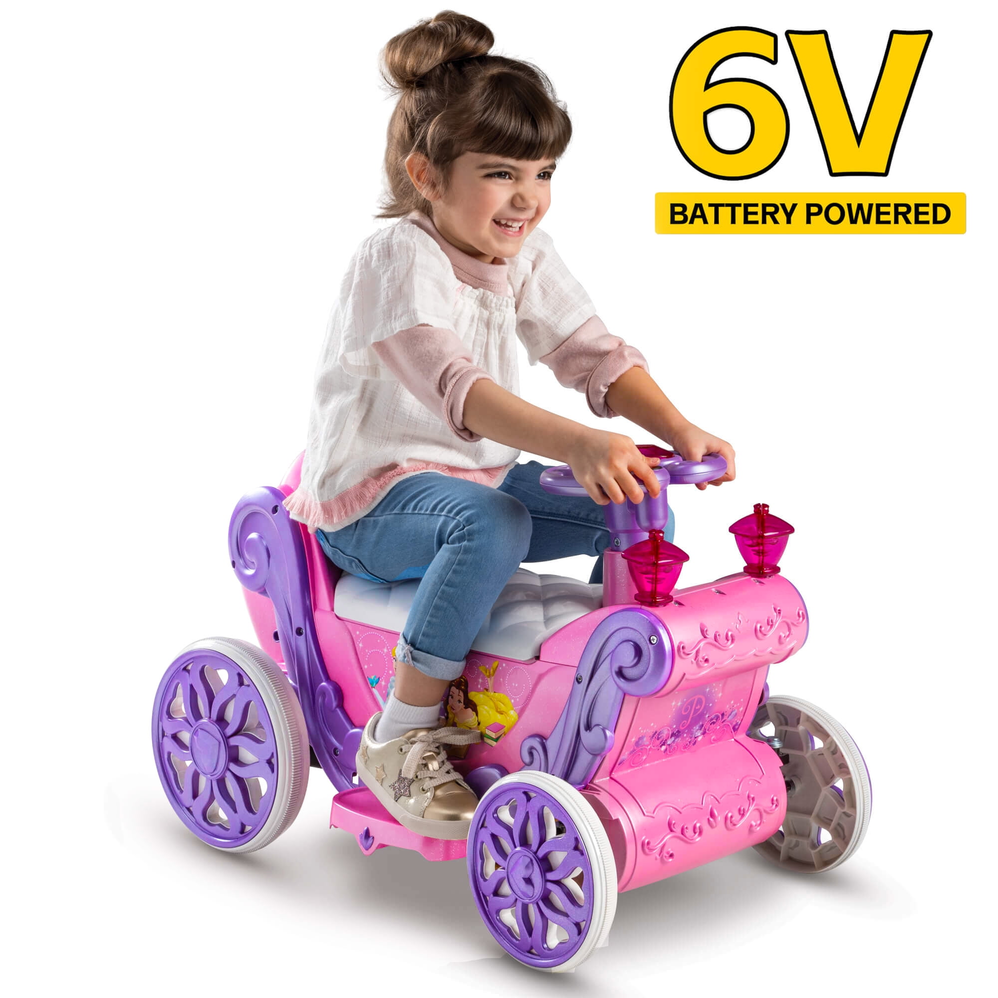Girls Princess Ride On Carriage Battery Powered Toddler Kids Pink Motor Car Fun