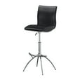 thumbnail image 2 of 26-31 Inch Adjustable Height Barstool Chair Set of 2 Chrome Black Faux Leather, 2 of 5