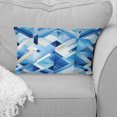 thumbnail image 1 of Designart "Cubic Lattice Geometry In Blue And White" Geometric Throw Pillow - Modern Pillow For Couch - Insert And Pillows Covers For Bedroom Decor, 1 of 5
