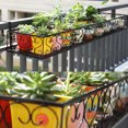 thumbnail image 6 of Iron Hang-ing Flower Railing Shelf Basket with Hooks Balcony Planter Pots Stand Holder for Outside 1-Tier, 6 of 8