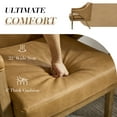 thumbnail image 4 of Dayalane Mid Century Modern Accent Chair, Upholstered Wide Back Armchair with Solid Wood Legs for Living Room, Lounge Armchair with Thick Cushion for Bedroom, Reading Corner, PU Brown, 4 of 9