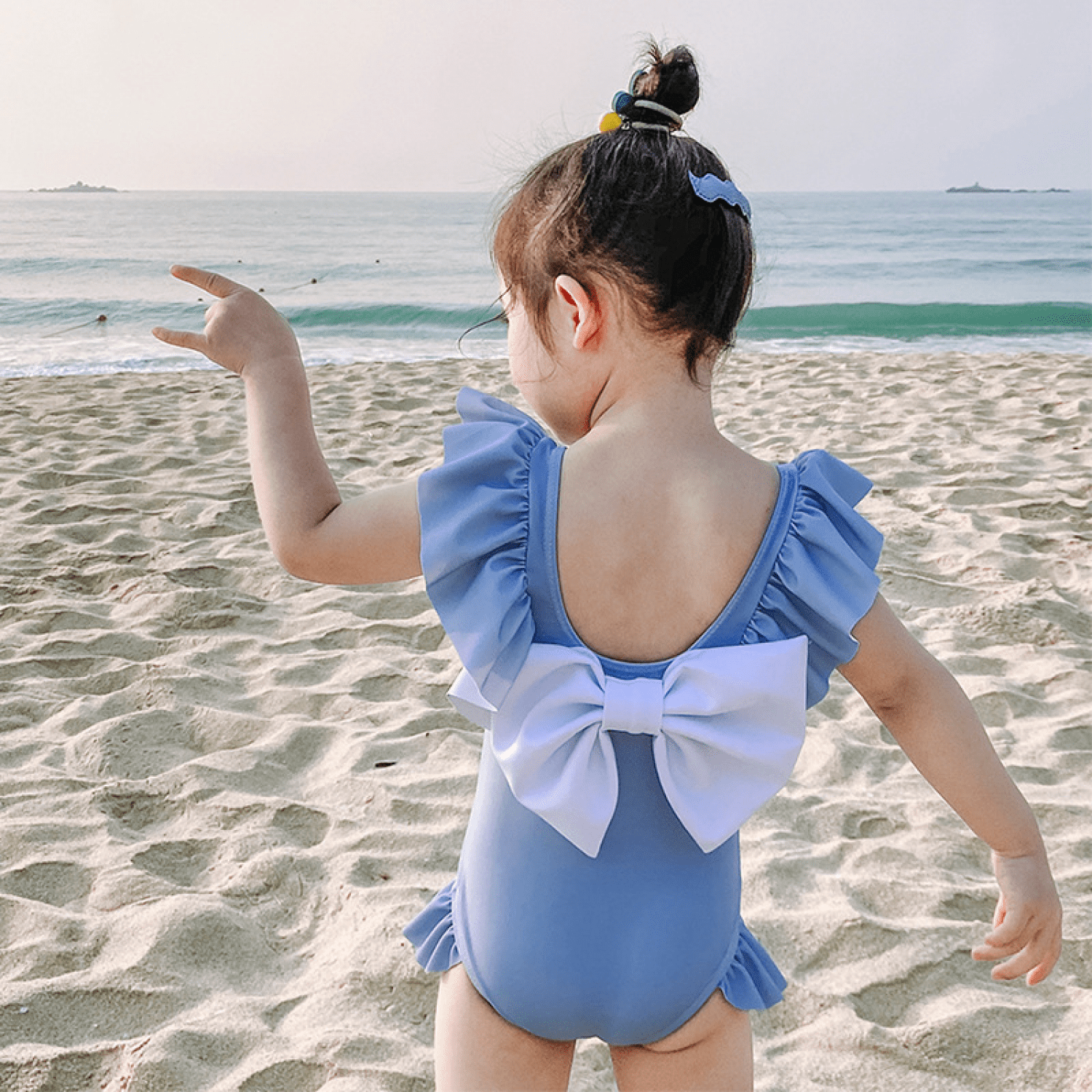 Waymine Infant Girls Sleeveless Plaid Ruffled One-Piece Bikini Bodysuit Swimwear 0-24M 