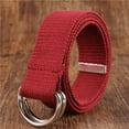 thumbnail image 2 of ZHENHONG Cinch Belt for Women and Men Fashion Waist Belt Narrow Stretch Dress Belt Pants Belt Buckle Canvas Waistband Women's Accessories Belt Red, 2 of 3