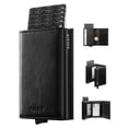 thumbnail image 1 of Cartera VULKIT desplegable de piel con bloqueo RFID, negra, 1 of 8