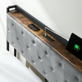 thumbnail image 6 of Full/Queen Size Bed Frame with 4 Storage Drawers and Charging Station, Velvet Upholstered Platform Bed Frame with Storage Headboard, USB Ports and Wooden Slats Support, No Box Spring Needed, Gray, 6 of 9