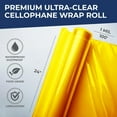 thumbnail image 2 of Yellow Cellophane Wrap 24'' x 100' Roll - Colored Cellophane Sheets for Craft Baskets, Gift Wrapping Supplies, Plastic Wrap for Gift Baskets, 2 of 4