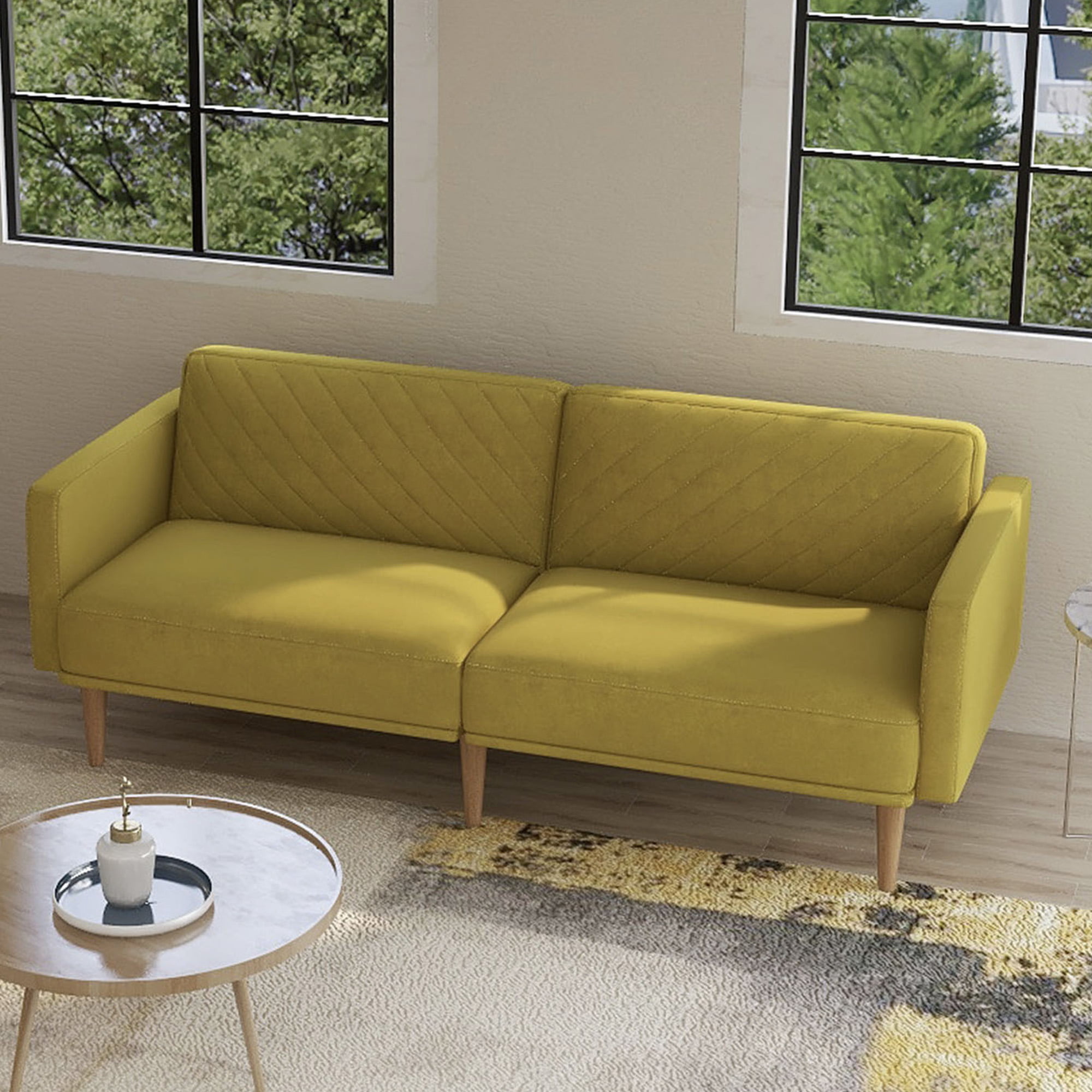 Velvet Fabric Sofa Beds, URHOMEPRO Mid Century Modern ...