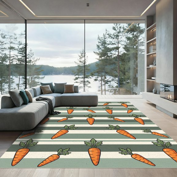 ODIKA 4'x6' Machine Washable Non-Slip Area Rug, Graphic Orange High Traffic Rug, Orange, 1266204