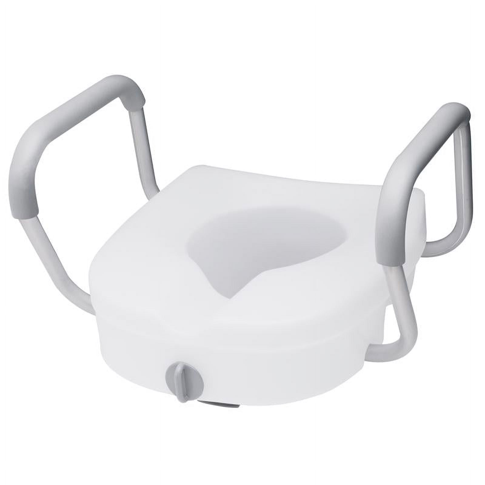 Carex EZ Lock Raised Toilet Seat with Handles, Adjustable Removable Arms, Adds 5", 300 lb Capacity - image 2 of 5