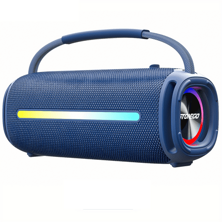 STONEGO Portable Handheld Bluetooth Speaker Bluetooth 5.3 Wireless RGB Flash Dual Speakers TWS Heavy Bass Stereo IPX6 Waterproof USB-C Charging 3000mAh Battery with FM Mode