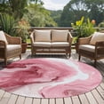 thumbnail image 4 of Large Round Rug 8Ft Washable Non-Slip, Pink Marble Circle Area Rugs for Living Room Bedroom, Summer Ocean Wave Red Ombre Indoor Floor Mats Carpet Runner for Home Decor, 4 of 8