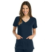 Grey's Active Women's 4 Pocket Knit Side Panel V-Neck Scrub Top - 41423X