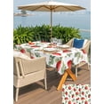 thumbnail image 5 of Outdoor Tablecloth with Umbrella Hole for Patio/Picnic/Party/Camping, Red Strawberry Waterproof Table Cloth Rectangle Table Cover Washable, Summer Fruits Farmhouse Leaves Floral Rustic (54"x 80"), 5 of 8