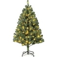 thumbnail image 3 of IDEALHOUSE 4.5FT Green Christmas Tree with Decorative Lights, Hinged Branches, Realistic Full Shape, 800 Tips, Metal Stand, Foot Switch, Quick Assembly for Home and Festive Parties, 3 of 8