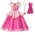 thumbnail image 1 of Robes de Mariage pour Filles Costume Aurora Accessoires de Fête d'Anniversaire Robe de Princesse Robe Tutu Rose Pailletée pour Filles 3-10 Ans, 1 of 5