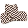 Majestic Home Goods Indoor Outdoor Chocolate Chevron Reading Pillow with Arms Backrest Back Support for Sitting 33 in L x 6 in W x 18 in H