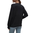 thumbnail image 6 of One opening Women Solid Color Knitwear Long Sleeve Round Neck Fringe Decoration Hole Cutout Loose Sweater Tops, 6 of 7