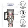 thumbnail image 4 of 40oz Pioneer Flower Floral Print Pattern Insulated Tumbler with Handle, BPA-Free Leak Proof Lid and Straws, Double Wall Vacuum, Hot 12h/Cold 34h, 4 of 6