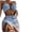 Z1-Light blue, variant on Women's 3 Piece Swimsuits Halter Cutout Bikini Set String Bathing Suit with Drawstring Beach Skirt Set