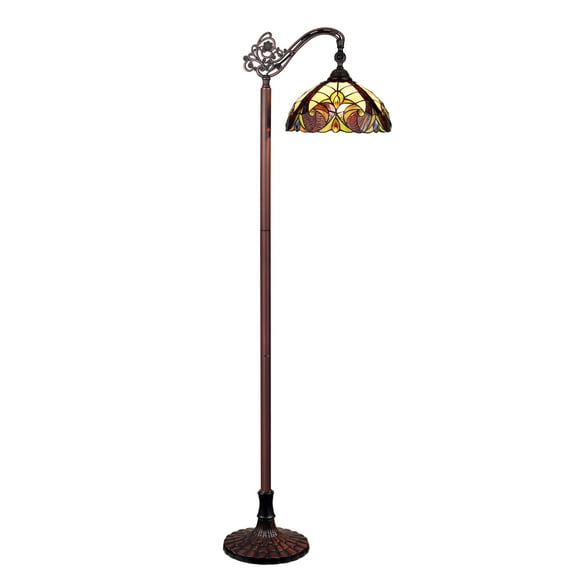 RADIANCE Goods Tiffany-Style Dark Bronze 1-Light Victorian Reading Floor Lamp 11" Shade