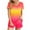 Hot Pink, variant on Fashion 2 Piece Outfits for Women Gradient Casual Home Two-piece V-neck Top With Pocket Shorts Set