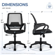 CELTOSS Ergonomic Home Office Chair, Mid Back Lumbar Support Desk Chair, Adjustable Height with Armrests for Adults, Black