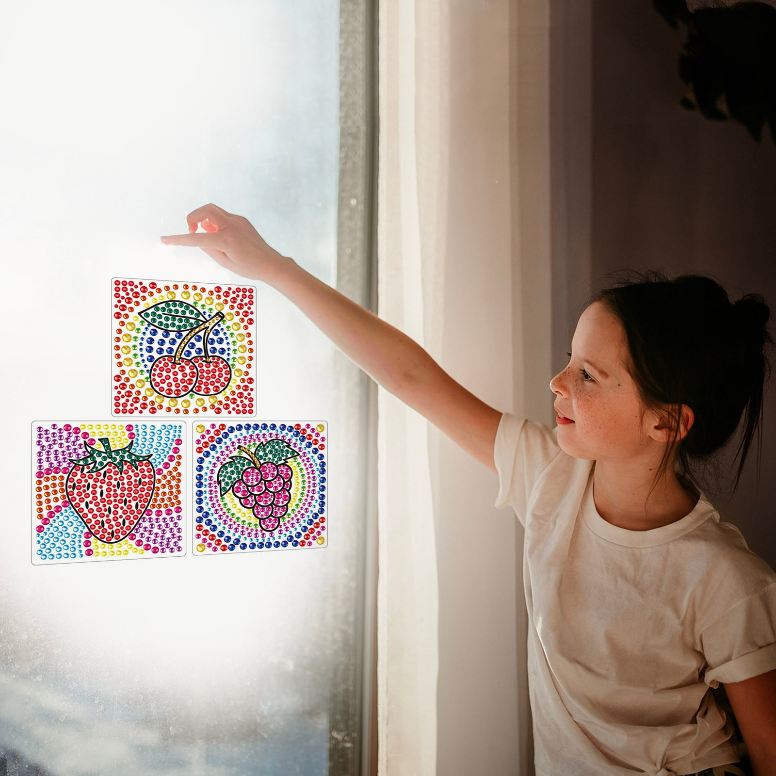 Metuu 6 Sheets DIY Diamond Window Art Craft Kits Suncatcher for Kids  Gemstone Sungemmer Diamond Painting Sticker Arts and Crafts for Children  Ages 8-12 Great 5 6 7 8 Year Old Girl Boy Birthday Gift
