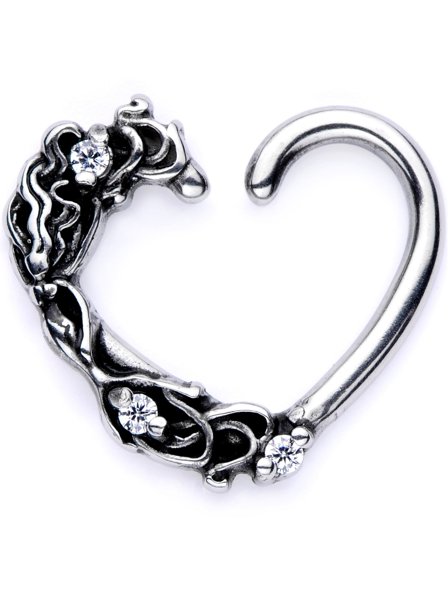 Body Candy 10k Yellow Gold Double Heart Cubic Zirconia Wrap Toe Ring