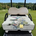 thumbnail image 2 of COEQINE Golf Cart Seat Towel Quilted Protective Cover with Carrying Handle, Universal Fit 51.2x30.3 Inch, 4 Front Pockets, Fits for Most 2 Seats Club Car, Hummingbird Berry Floral, 2 of 8