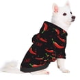thumbnail image 2 of Goofa Red Hot Chili Pattern Small Dog Sweater Hoodies Pet Grey Hooded Soft Fleece Sweatshirts with Pocket Fall Winter Puppy Cat Sweaters Warm Clothes-X-Large, 2 of 8