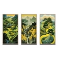 thumbnail image 2 of Designart "Majestic Mountain Forest Green Valley Vision V" Meadow Framed Wall Art Set Of 3 - Green Traditional Frame Gallery Wall Set For Home Decor, 2 of 6