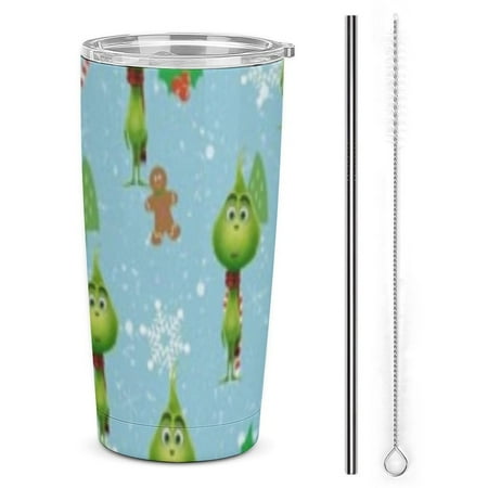 

6251380989605 Car Cup Insulated Tumbler Travel Cup Keeps Drinks Cold & Hot 20oz - with Straw Lid Stainless Steel