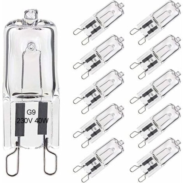 G9 Halogen Bulb 40W Dimmable Warm White 480LM 230V, 10-Pack, Compatible with Philips, 300°C Heat Resistant