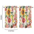 thumbnail image 4 of Vintage Colorful Flowers Tier Kitchen Curtains for Bathroom Living Rod Pocket Window Drapes 28"x39" 2 Panels Window Treatment Tiers, 4 of 4