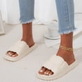 thumbnail image 4 of Aayomet Platform Sandals Women Cloud Slides For Women And Men Shower Slippers Bathroom Sandals Extremely Comfy Cushioned Thick,White 8, 4 of 5