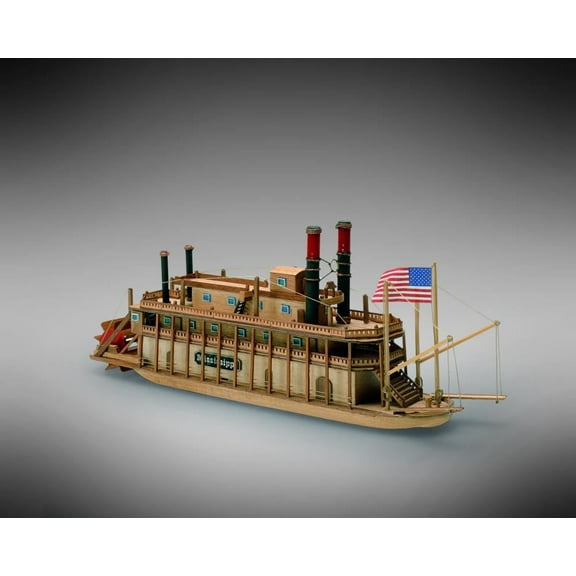 Mamoli MM13 - Mississippi - Pre-Carved Wooden Hull Ship Model Kit - Scale 1/206 Length 240mm (9.5")