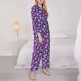 thumbnail image 2 of Bingfone Womens Pajama Sets Skull Blue Flower Print,Long Sleeve Loungewear Pajamas Set-XX-Large, 2 of 8