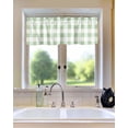 thumbnail image 6 of Simple White Green Buffalo Plaid Curtain Valances for Kitchen Windows,Rod Pocket Short Valance Spring Checker Gingham Window Treatment for Living Room Bathroom Bedroom,54" x 18"-1 Panel, 6 of 9