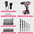 thumbnail image 4 of Set de taladros eléctricos inalámbricos Power Drill DEKO PRO de 20 V, color rosa, 4 of 8