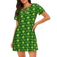 thumbnail image 4 of Salouo Happy St. Patrick's Day Print Short Sleeve Sleepshirt for Womens Comfy Nightgown Scoopneck Cute Nightdress Ruffle -XX-Large, 4 of 7