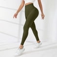 thumbnail image 4 of KDDYLITQ Leggings for Women High Waisted Seamless Trousers Tummy Control Butt Lift Stretchy Pants Athletic Fitness Joggers Green S, 4 of 9